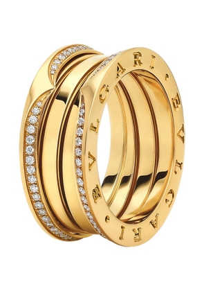 Bvlgari Yellow Gold And Diamond B.Zero1 Three-Band Ring