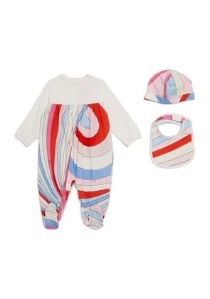 Pucci Junior Marmo Print All-In-One, Hat And Bib Set (3-9 Months)