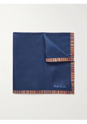 Paul Smith - Striped Silk-Twill Pocket Square - Men - Blue