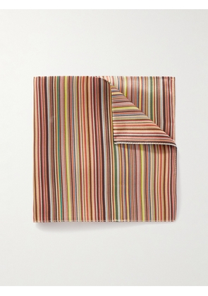 Paul Smith - Striped Silk-Jacquard Pocket Square - Men - Red