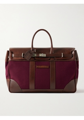 Brunello Cucinelli - Leather and Flannel Holdall - Men - Burgundy