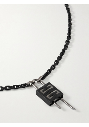 Givenchy - Enamel and Gunmetal-Tone Necklace - Men - Black