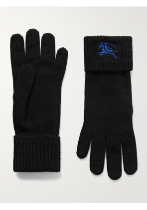 Burberry - Logo-Embroidered Cashmere-Blend Gloves - Men - Black - S/M