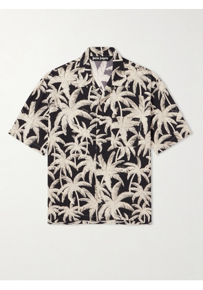 Palm Angels - Convertible-Collar Printed Woven Shirt - Men - Black - IT 46