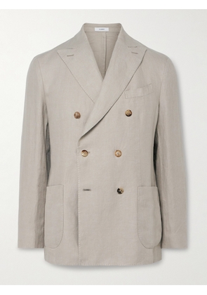 Boglioli - K-Jacket Double-Breasted Herringbone Woven Suit Jacket - Men - Neutrals - IT 46