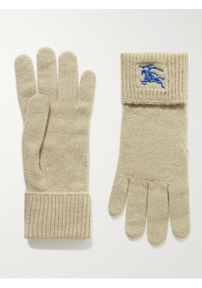 Burberry - Logo-Embroidered Cashmere-Blend Gloves - Men - Neutrals - S/M