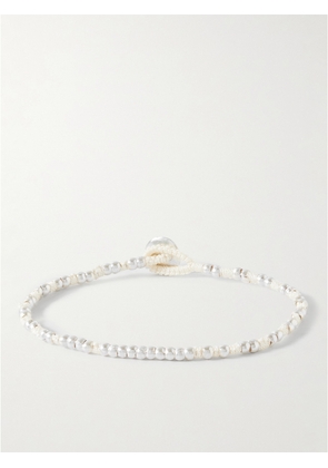 Mikia - Silver and Cord Bracelet - Men - White - M