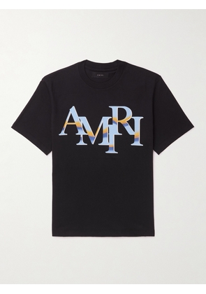 AMIRI - Staggered Logo-Print Cotton-Jersey T-Shirt - Men - Black - XS