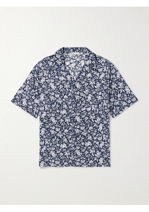 Onia - Air Convertible-Collar Floral-Print Linen and Lyocell-Blend Shirt - Men - Blue - S