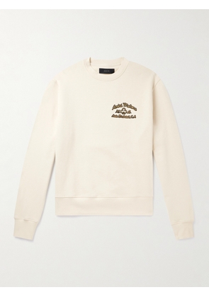 AMIRI - Logo-Embroidered Cotton-Jersey Sweatshirt - Men - Neutrals - XS