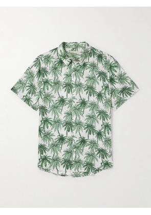 Onia - Jack Air Printed Linen and Lyocell-Blend Shirt - Men - Green - S