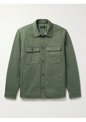A.P.C. - Alessio Padded Cotton-Twill Shirt Jacket - Men - Green - XS