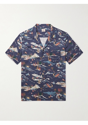 Faherty - Camp-Collar Printed LENZING™ ECOVERO™ Shirt - Men - Blue - S