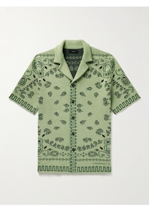 Alanui - Camp-Collar Bandana-Jacquard Cotton-Piqué Shirt - Men - Green - S