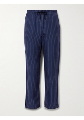 Polo Ralph Lauren - Prepster Slim-Fit Striped Linen, Lyocell and Cotton-Blend Drawstring Trousers - Men - Blue - XS