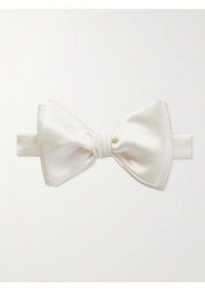 Brunello Cucinelli - Self-Tie Duchesse Cotton and Silk-Blend Satin Bow Tie - Men - Neutrals