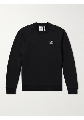 adidas Originals - Essential Logo-Embroidered Cotton-Blend Jersey Sweatshirt - Men - Black - S