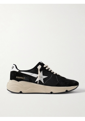Golden Goose - Running Sole Distressed Leather, Shell and Suede Sneakers - Men - Black - EU 39