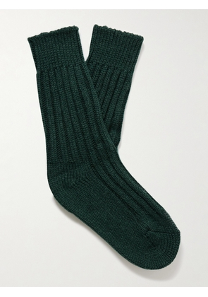 The Elder Statesman - Yosemite Ribbed Cashmere Socks - Men - Green