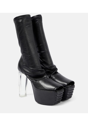 Rick Owens Minimal Grill Stretch 130 leather ankle boots