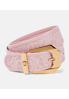 Versace Barocco Medusa leather-trimmed belt
