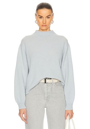 The Elder Statesman Heavy Balloon Pullover Sweater in Bluebelle - Baby Blue. Size L (also in M, S, XS).