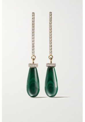 Mateo - 14-karat Gold, Malachite And Diamond Earrings - Green - One size