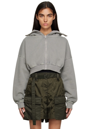 Entire Studios Gray Cropped Hoodie