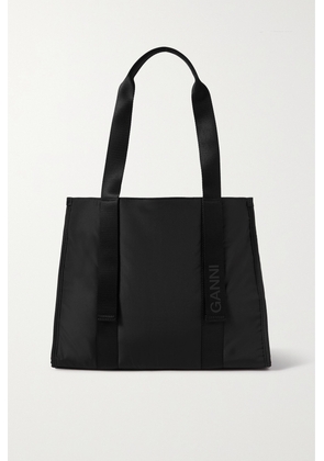 GANNI - Jacquard-trimmed Recycled-shell Tote - Black - One size