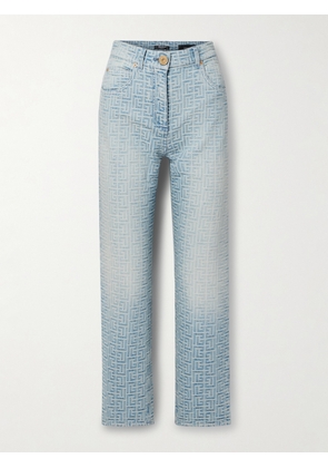 Balmain - Denim-jacquard High-rise Straight-leg Jeans - Blue - FR34,FR36,FR38,FR40,FR42,FR44