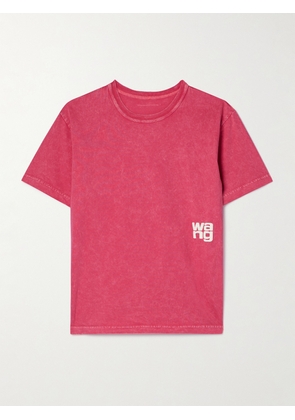 alexanderwang.t - Essential Printed Cotton-jersey T-shirt - Pink - xx small,x small,small,medium,large