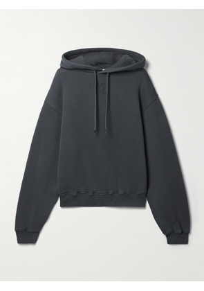 alexanderwang.t - Essential Printed Cotton-blend Jersey Hoodie - Gray - xx small,x small,small,medium,large,x large