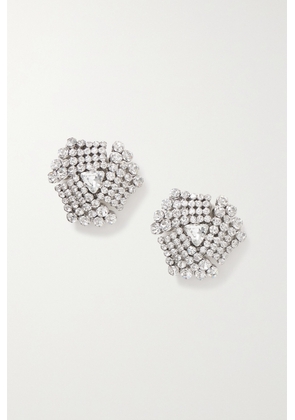 Alessandra Rich - Silver-tone Crystal Clip Earrings - One size