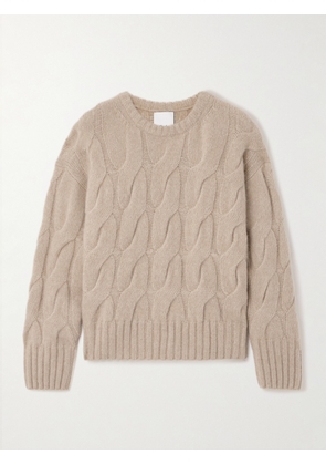 Allude - Cable-knit Cashmere And Silk-blend Sweater - Cream - x small,small,medium,large,x large