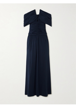 Magda Butrym - Off-the-shoulder Ruched Jersey Dress - Blue - FR34,FR36,FR38,FR40