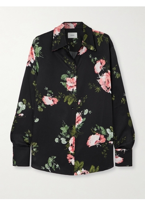 Erdem - Floral-print Seersucker Shirt - Black - UK 6,UK 8,UK 10,UK 12,UK 14,UK 16,UK 18