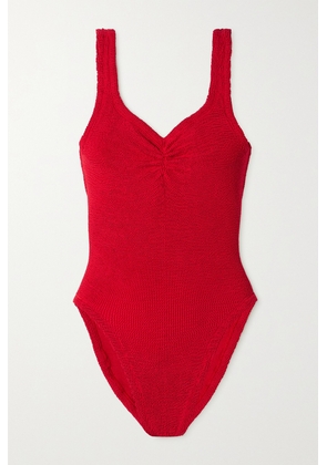 Hunza G - Tonya Seersucker Swimsuit - Red - One size