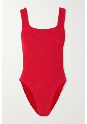Hunza G - Maya Cutout Seersucker Swimsuit - Red - One size