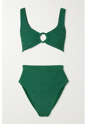 Hunza G - Nadine Metallic Seersucker Bikini - Green - One size