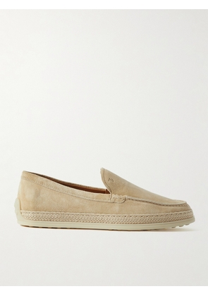 Tod's - Raffia-trimmed Suede Loafers - Neutrals - IT34,IT35,IT36,IT36.5,IT37,IT37.5,IT38,IT38.5,IT39,IT39.5,IT40,IT40.5,IT41,IT41.5,IT42