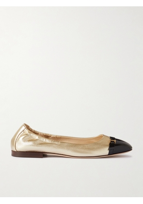 Tod's - Embellished Glossed And Metallic Leather Ballet Flats - Gold - IT36,IT36.5,IT37,IT37.5,IT38,IT38.5,IT39,IT39.5,IT40,IT40.5,IT41,IT42