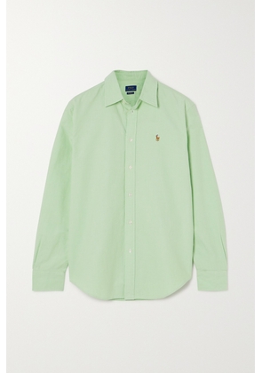 Polo Ralph Lauren - Embroidered Cotton-oxford Shirt - Green - x small,small,medium,large,x large