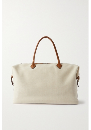 Métier - Perriand Weekend Leather-trimmed Linen-canvas Tote - Neutrals - One size