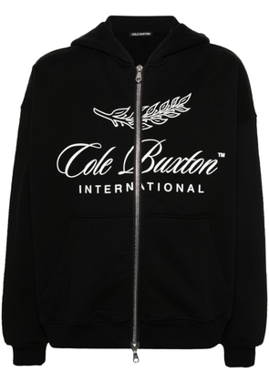 COLE BUXTON International logo-print hoodie - Black