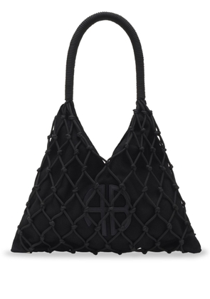 ANINE BING woven-design shoulder bag - Black