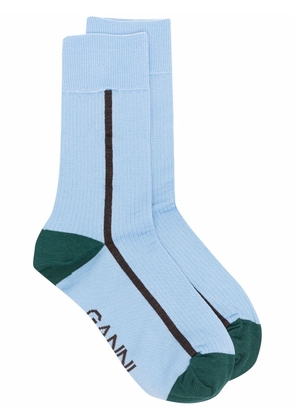 GANNI calcetines striped socks - Blue