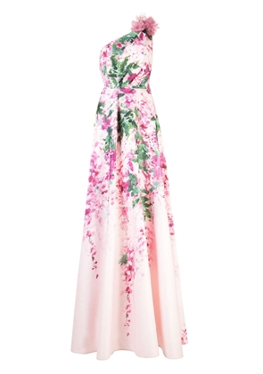 Marchesa Notte one-shoulder duchess gown - Pink