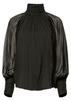 Equipment Lia semi-sheer silk blouse - Black
