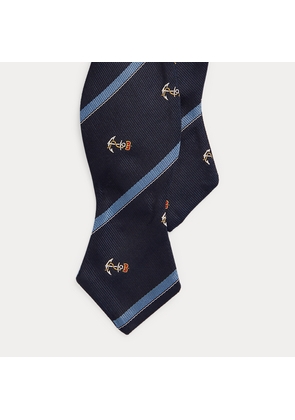 Anchor-Stripe Silk Club Bow Tie