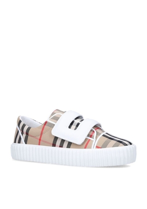 Burberry Kids Velcro-Strap Check Sneakers